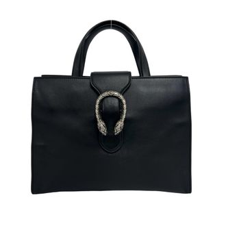 Gucci Black Leather Handbag Tote Bag (Pre-Owned)