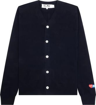 Comme Des Gar&ccedil;ons x The Artist Invader heart-patch cardigan - Blue