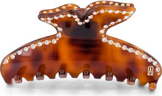 Alexandre de Paris Dore acetate and crystals hair clip in Tortoiseshell at Nordstrom, Size Medium