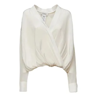Sportmax Overhemden, Dames, Wit, XS, V-hals Blouse