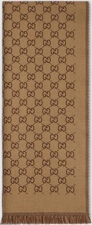 Gucci Reversible Wool Scarf, Beige