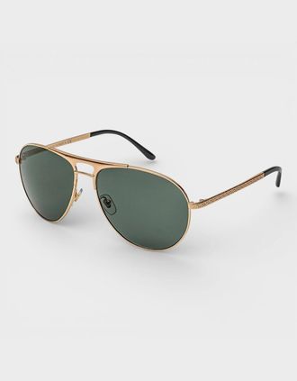 Versace Womens Aviator Gold Frame Sunglasses