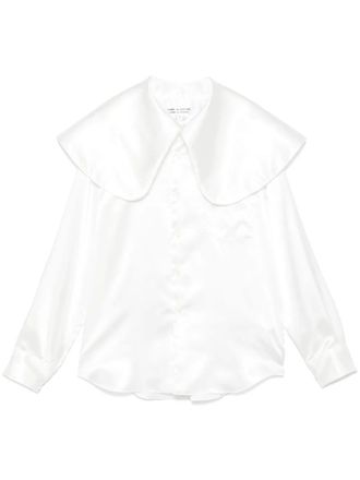 Comme Des Gar&ccedil;ons oversized-collar shirt - women - Polyester - M - White
