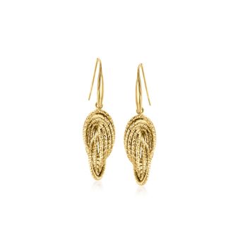 Ross-Simons Italian 18kt Gold Over Sterling Twisted Drop Earrings