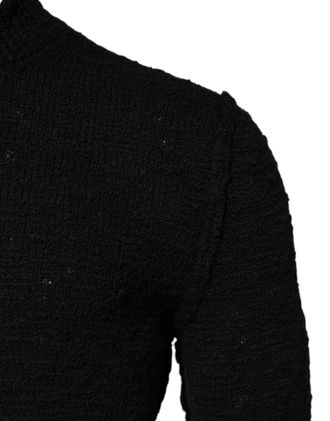 Dolce & Gabbana Wool-Nylon Crew Neck Knit Sweater - Black