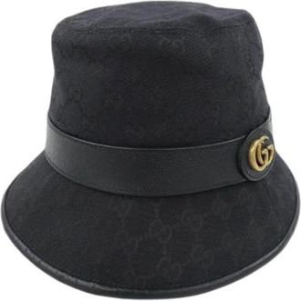 Gucci Pre-owned GG Canvas Bucket Hat - Dames - Vintage Accessoires - Zwart - ONE Size - Vintage