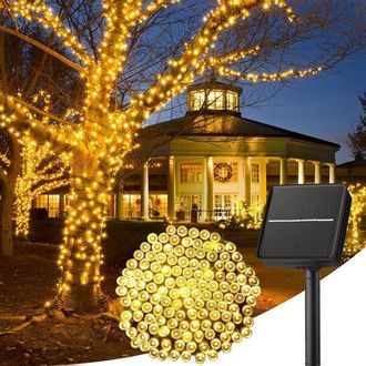 OEM Guirnalda De Luces Solares Para Exteriores, 32 M, 300 Led, Resistente Al Agua Ip65, Iluminaci&oacute;n Decorativa Blanca C&aacute;lida Para Jard&iacute;n, &Aacute;rboles