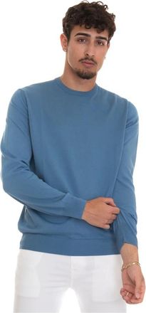 Gran Sasso Katoenen Ronde-hals Trui - Heren - Ronde hals truien - Blauw - 5XL - Katoen - Truien & Vesten