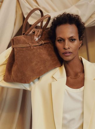 Simons Womens Thin-belt suede bag Exclusive collection from Italy