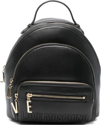 Love Moschino zipped leather backpack - Black