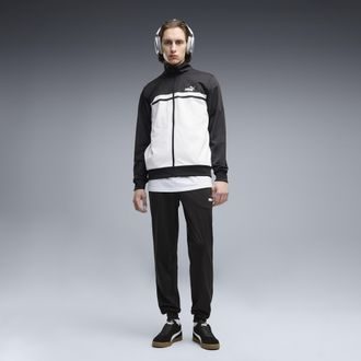 Puma Tuta a blocchi di colore da uomo, Abbigliamento, Nero, XXL
