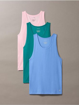 Calvin Klein Mens Cotton Stretch Blend 3-Pack Tank Top - Multi - XL