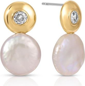 Ettika Majestic Freshwater Pearl Drop Earrings in Gold at Nordstrom