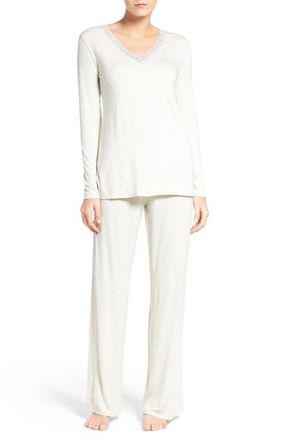 Natori Feathers Pajamas in Light Heather Grey at Nordstrom, Size Small