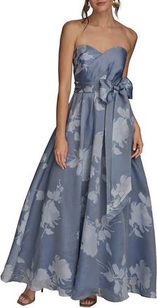 DKNY Floral Strapless Fit & Flare Gown in Marbella Multi at Nordstrom, Size 10