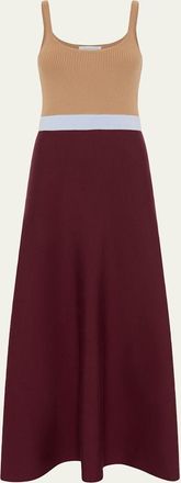 Gabriela Hearst Flaminius Sleeveless Colorblock Wool-Cashmere Knit Midi Dress