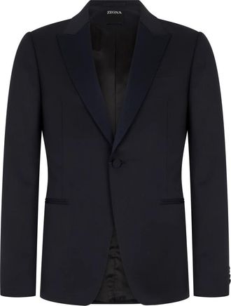 Ermenegildo Zegna Wollen en Kasjmier Jas - Heren - Blazers - Blauw - 2XL - Wol - Jassen