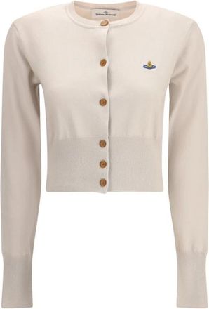Vivienne Westwood Bea Crop Cardigan - Dames - Vesten - Wit - XS - Katoen - Truien & Vesten