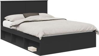 vidaXL Estructura De Cama Negro 135 X 190 Cm Madera De Pino Macizo Vidaxl