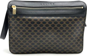 Celine Macadam Black Pvc Clutch Bag (Pre-Owned)