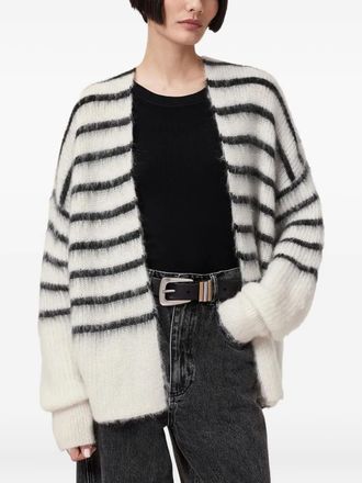 AllSaints Cardigan a righe Riga - Bianco