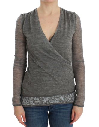 Ermanno Scervino Wool Blend Stretch Long Sleeve Womens Sweater