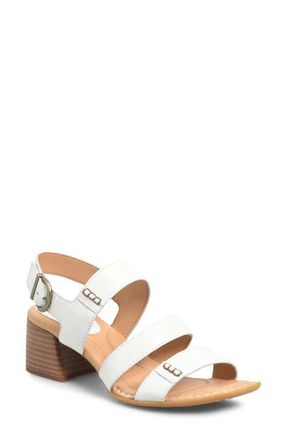 B&oslash;rn Secan Block Heel Sandal in White Leather at Nordstrom, Size 11