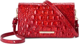 Brahmin Minuette Croc Embossed Leather Crossbody Bag in Red Opal Melbourne at Nordstrom