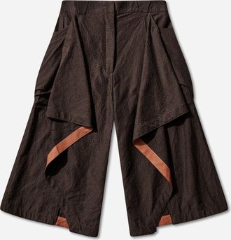 Kiko Kostadinov Women s Dahlia Draped Shorts Dark Elm