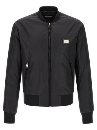 Dolce & Gabbana Black Logo Bomber Jacket