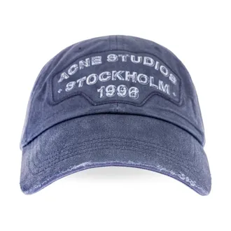 Acne Studios Screenprint Baseball Cap - unisex - Accessoires - Blauw - Maat: ONE Size Katoen