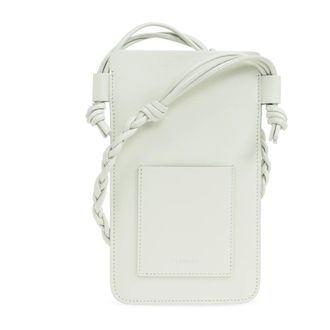 Jil Sander Phone Accessories, female, Green, Size: ONE SIZE Leather Phone Case