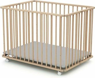 Les Tendances Parc pieghevole rettangolare - WEBABY - CALI - 70 x 100 cm - Fino a 24 mesi - Faggio grezzo