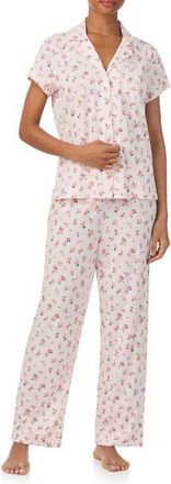 Lauren Ralph Lauren Cotton Blend Floral Pajamas in Pink Bouquet at Nordstrom, Size X-Small