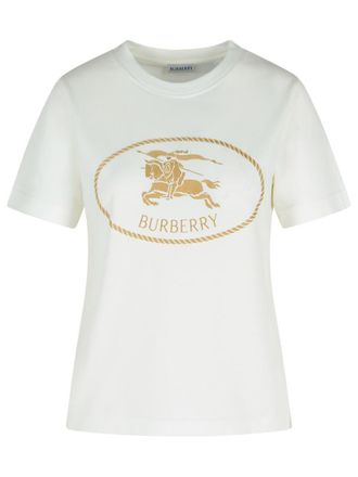 Burberry Ivory Cotton T-Shirt