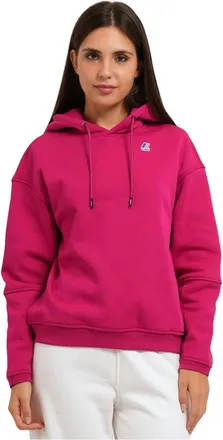 K-Way Hoodies & sweatvesten, Dames, Roze, L, Katoen, Ninette Brushed Pc Drawstring Hoodie