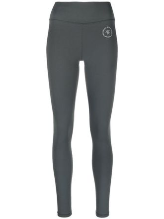 Sporty & Rich logo-print detail leggings - Grey