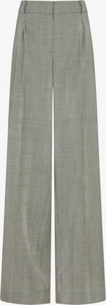 Serena Bute Wool Inverted Box Pleat Trouser - Prince of Wales Check