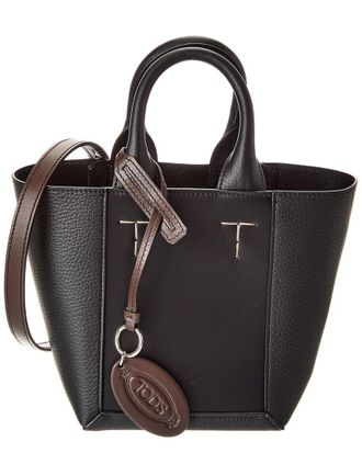 Tod's Logo Tag Leather Tote