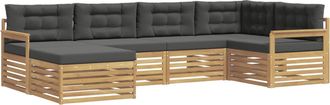 vidaXL Conjunto De Sof&aacute;s De Exterior 6 Uds. Blanco Y Antracita Vidaxl