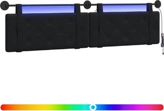 vidaXL Cabecero Colgante Con Luz Led Negro Terciopelo Vidaxl