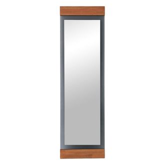 Dmora Espejo Lanzada, Forma Rectangular, De Pie, Estructura Transparente, 50x170h Cm Roble Marr&oacute;n