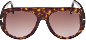 Tom Ford Cecil 55mm Pilot Sunglasses in Shiny Dark Havana/bordeaux at Nordstrom