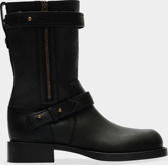 Burberry Kent Leather Biker Boots