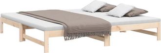 vidaXL Sofá cama extraíble madera maciza de pino 2x(90x200) cm Vidaxl