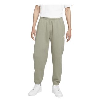 Nike Mens Nike Solo Swoosh Elastic Waistband Solid Color Bundle Feet Fleece Sports Pants/Trousers/Joggers Autumn Green DA0330-320
