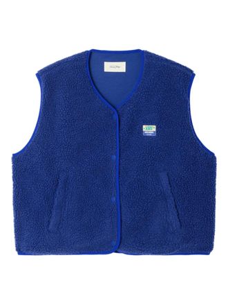 American Vintage Mouwloos jack met patch - Blauw