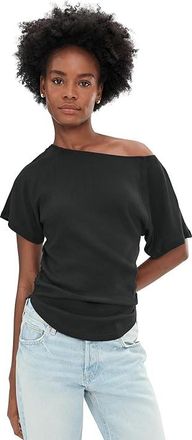 Free People Lucy Off-the-Shoulder T-Shirts Womens Clothing Black : LG (Womens 12-14), Cotton/Polyester/Rayon