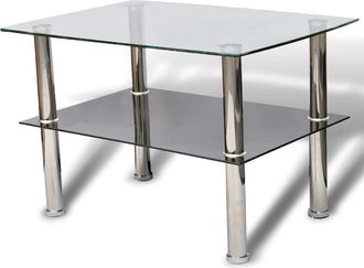 vidaXL Mesa De Centro De Dos Niveles Vidrio Vidaxl