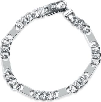 Pompeii3 Mens Figaro Link 14k Gold (30gram) or Platinum (49gram) 7mm Bracelet 8.5